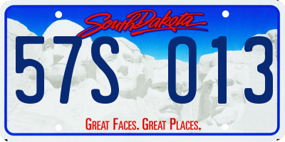 SD license plate 57SO13