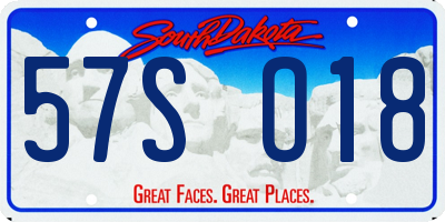 SD license plate 57SO18