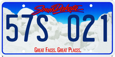 SD license plate 57SO21