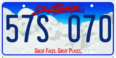 SD license plate 57SO70
