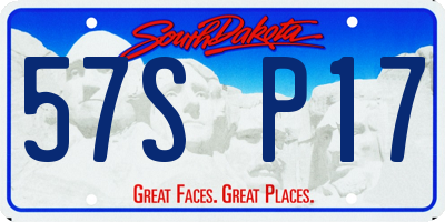 SD license plate 57SP17