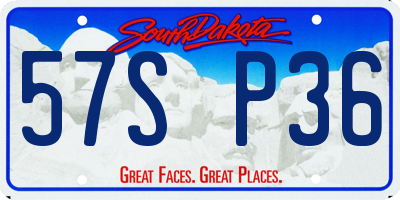 SD license plate 57SP36
