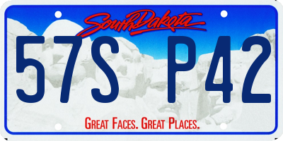 SD license plate 57SP42
