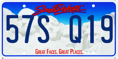 SD license plate 57SQ19