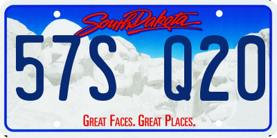 SD license plate 57SQ20