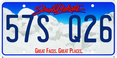 SD license plate 57SQ26