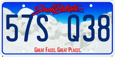 SD license plate 57SQ38
