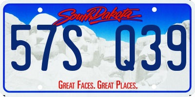 SD license plate 57SQ39