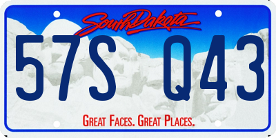 SD license plate 57SQ43