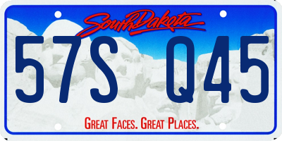 SD license plate 57SQ45