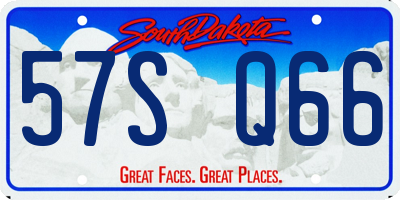 SD license plate 57SQ66