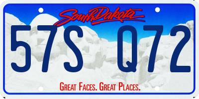 SD license plate 57SQ72