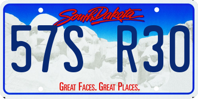 SD license plate 57SR30