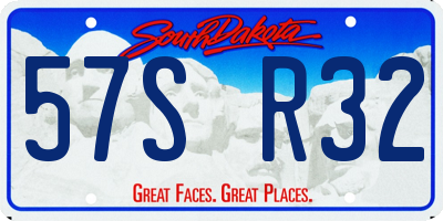 SD license plate 57SR32
