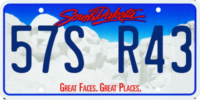 SD license plate 57SR43