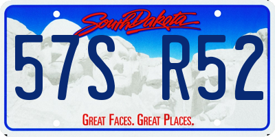 SD license plate 57SR52