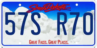 SD license plate 57SR70