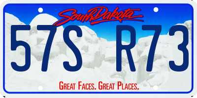 SD license plate 57SR73