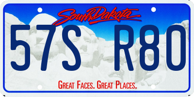 SD license plate 57SR80