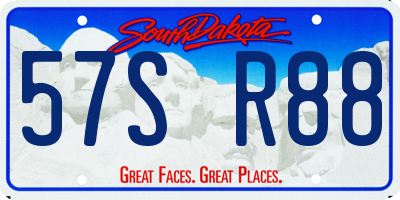 SD license plate 57SR88