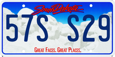 SD license plate 57SS29