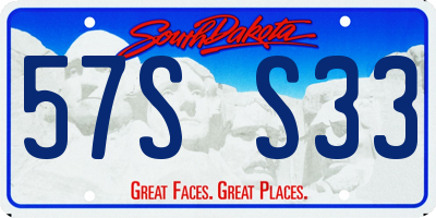 SD license plate 57SS33