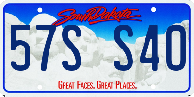 SD license plate 57SS40