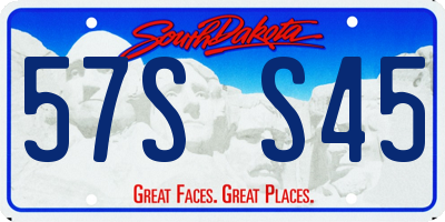 SD license plate 57SS45