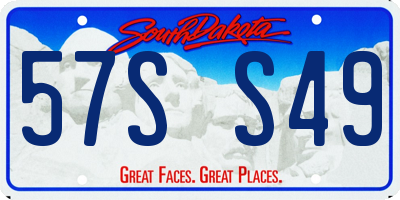 SD license plate 57SS49