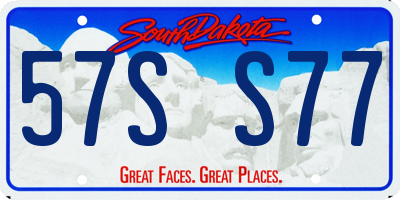 SD license plate 57SS77
