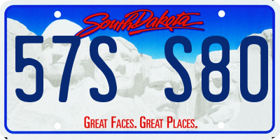 SD license plate 57SS80