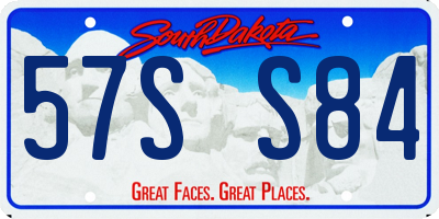 SD license plate 57SS84
