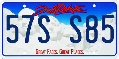 SD license plate 57SS85