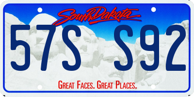 SD license plate 57SS92