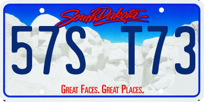 SD license plate 57ST73