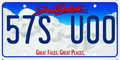 SD license plate 57SU00