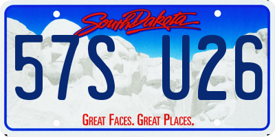 SD license plate 57SU26