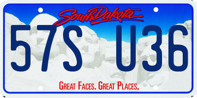 SD license plate 57SU36