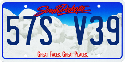 SD license plate 57SV39