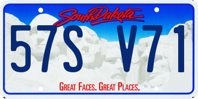 SD license plate 57SV71