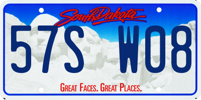 SD license plate 57SW08