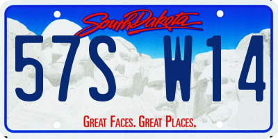 SD license plate 57SW14