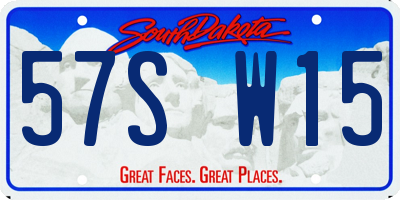 SD license plate 57SW15