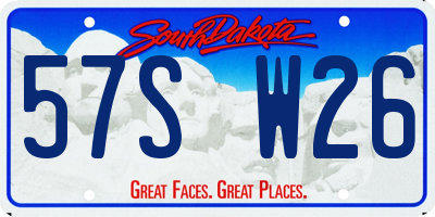 SD license plate 57SW26