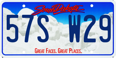 SD license plate 57SW29