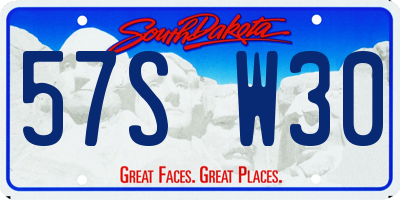SD license plate 57SW30