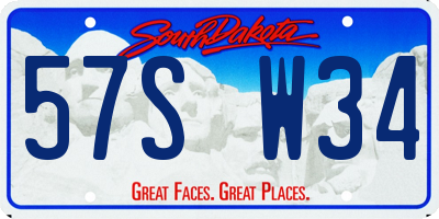 SD license plate 57SW34