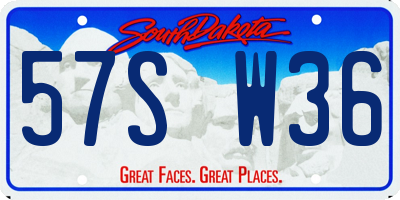SD license plate 57SW36