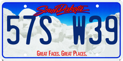 SD license plate 57SW39
