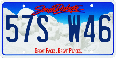 SD license plate 57SW46